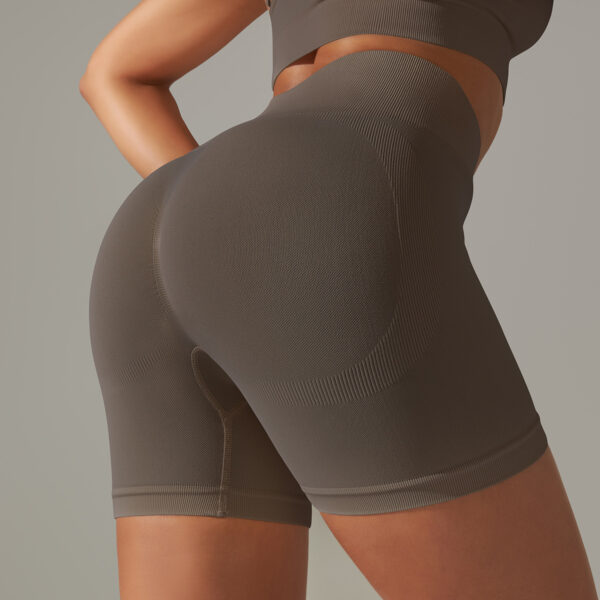 Europe and the United States solid color beauty back high elastic running sports fitness yoga pants female - Image 2