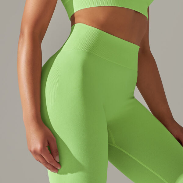 Europe and the United States solid color beauty back high elastic running sports fitness yoga pants female