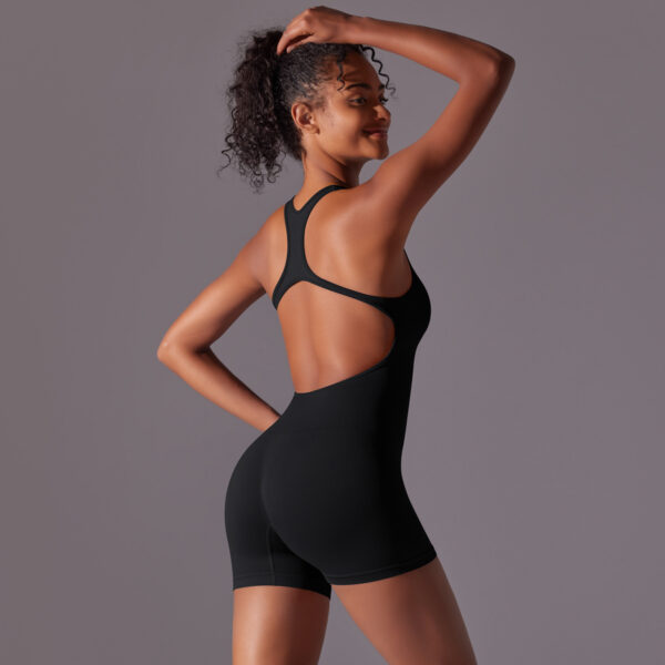 Tight solid color one-piece one-piece suit aerial beautiful back yoga clothing seamless breathable one-piece yoga clothing - Image 7