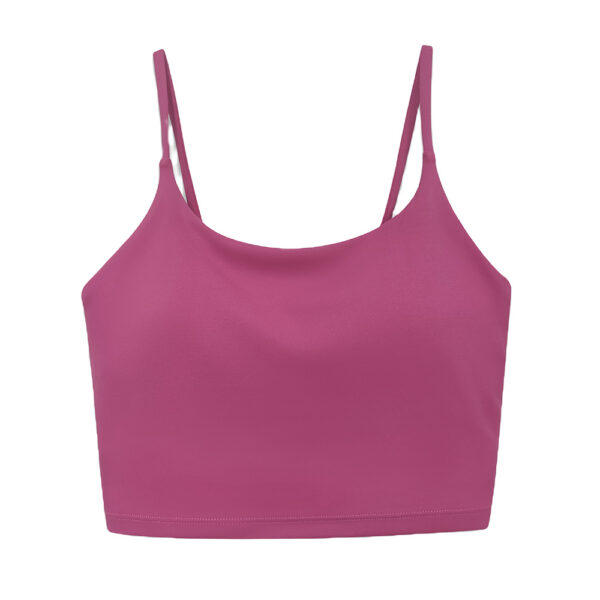 Women's Yoga Camisole Bra Workout Tank Top Padded Push Up Sports Bra Naked-Feel Gym Vest - Image 4
